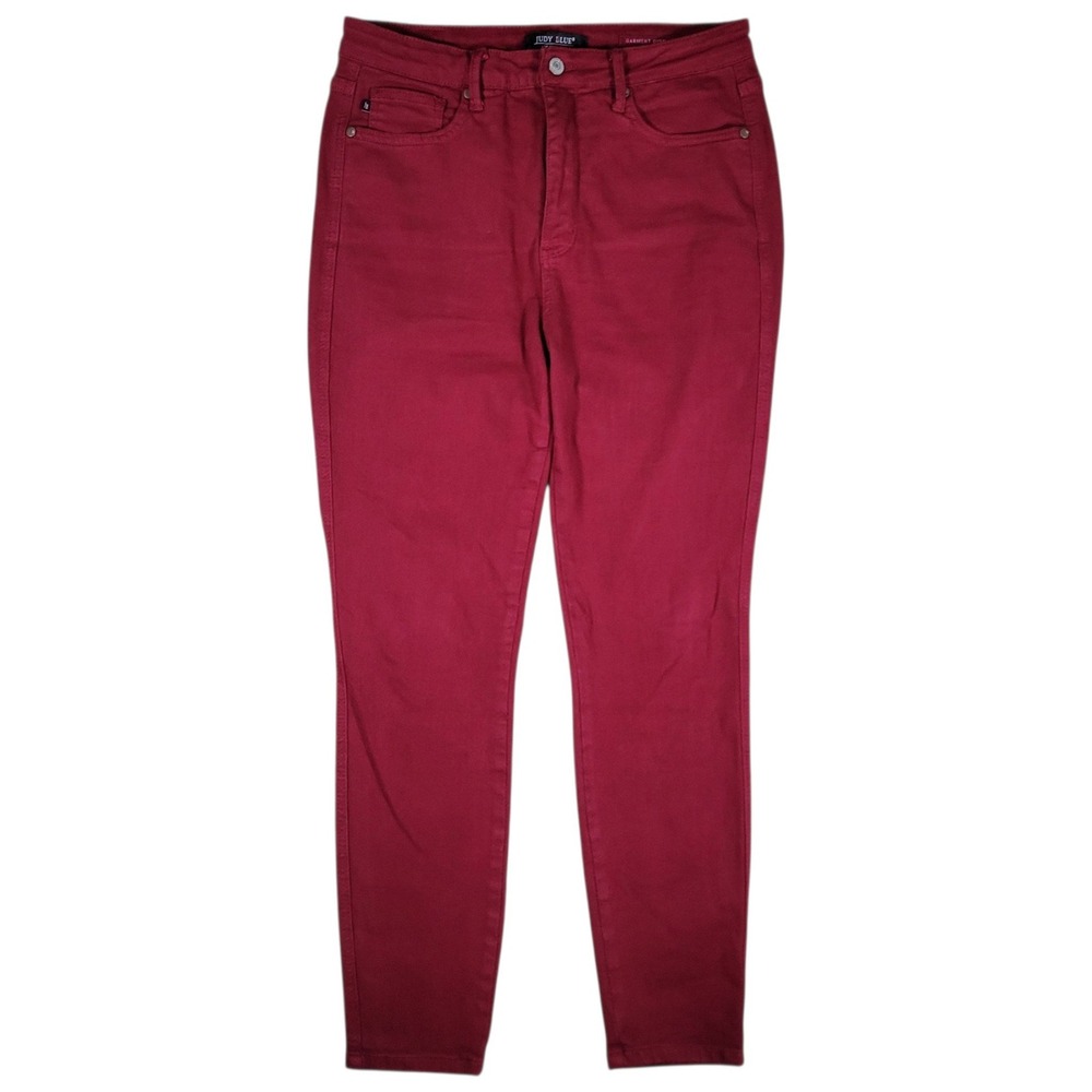 Judy Blue Skinny Jeans Womens 13/31 Red Garment Dyed High Rise Stretch Casual